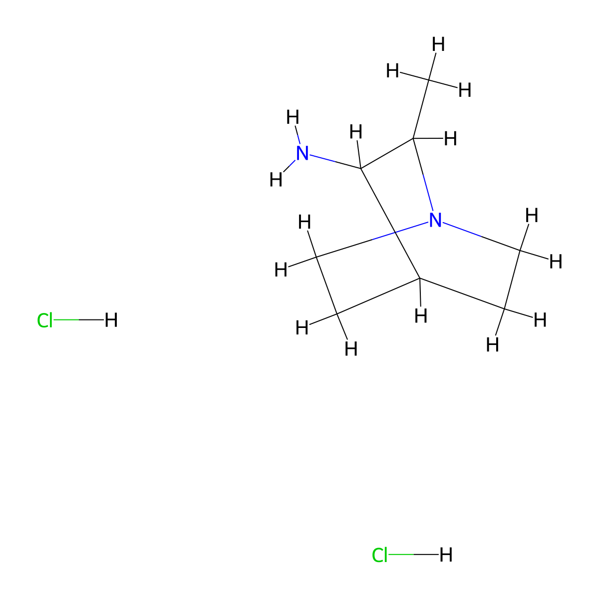 2-Methyl-1-azabicyclo[2.2.2]octan-3-amine dihydrochloride molecular structure, CAS 400715-90-4