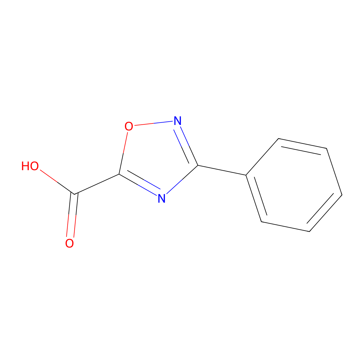 3-Phenyl-1,2,4-oxadiazole-5-carboxylic acid molecular structure, CAS 400716-17-8