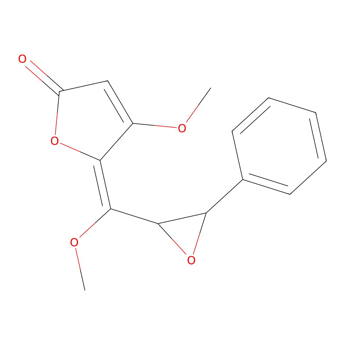 4-Methoxy-5-[(Z)-methoxy[(2S,3R)-3-phenyloxiranyl]methylene]-2(5H)-furanone molecular structure, CAS 40072-82-0