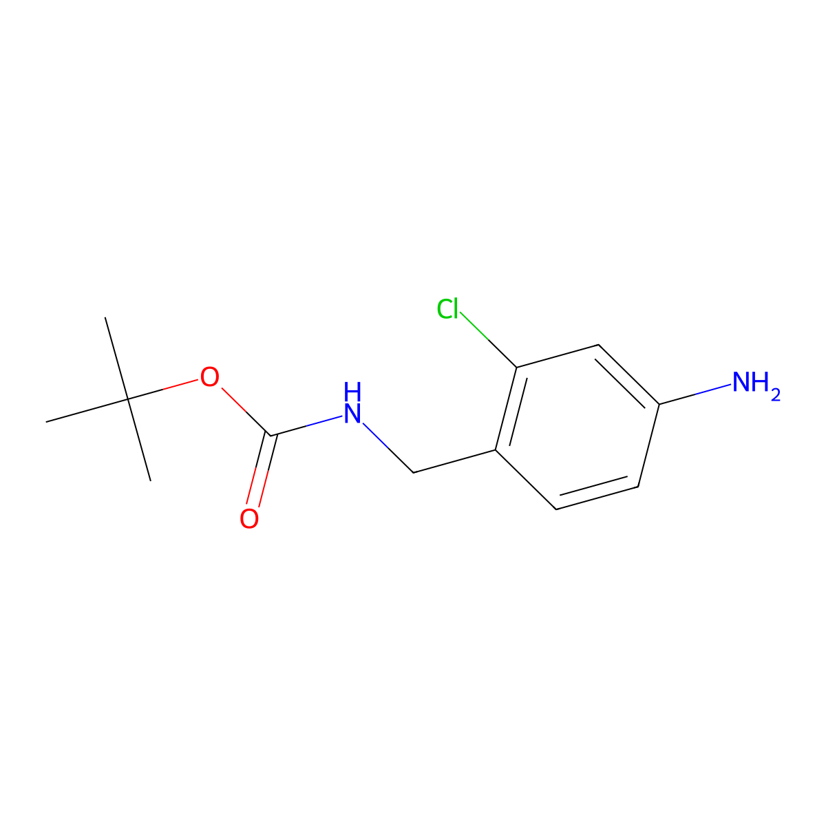 tert-butyl N-((4-amino-2-chlorophenyl)methyl)carbamate molecular structure, CAS 400720-72-1