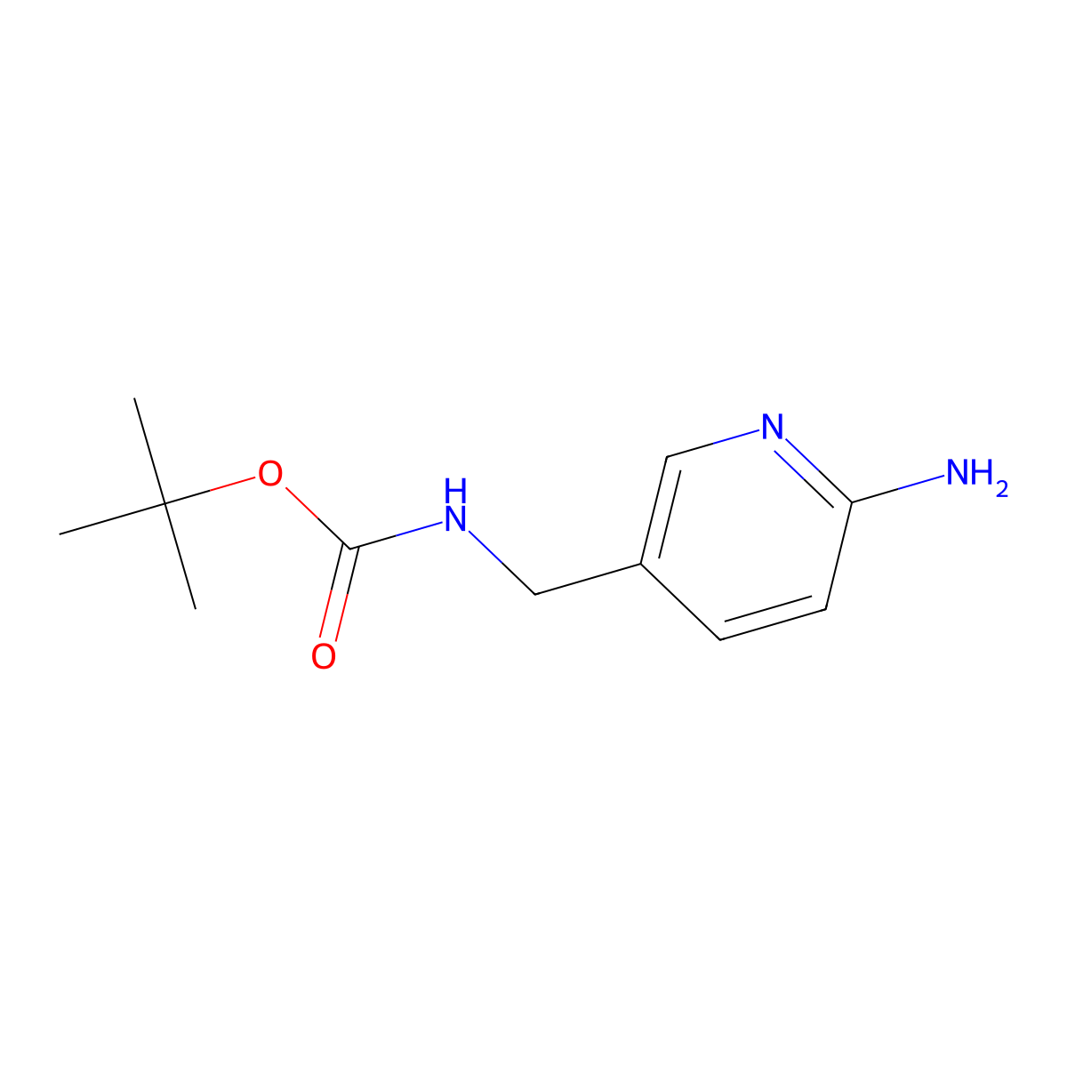 tert-butyl N-[(6-aminopyridin-3-yl)methyl]carbamate molecular structure, CAS 400720-77-6