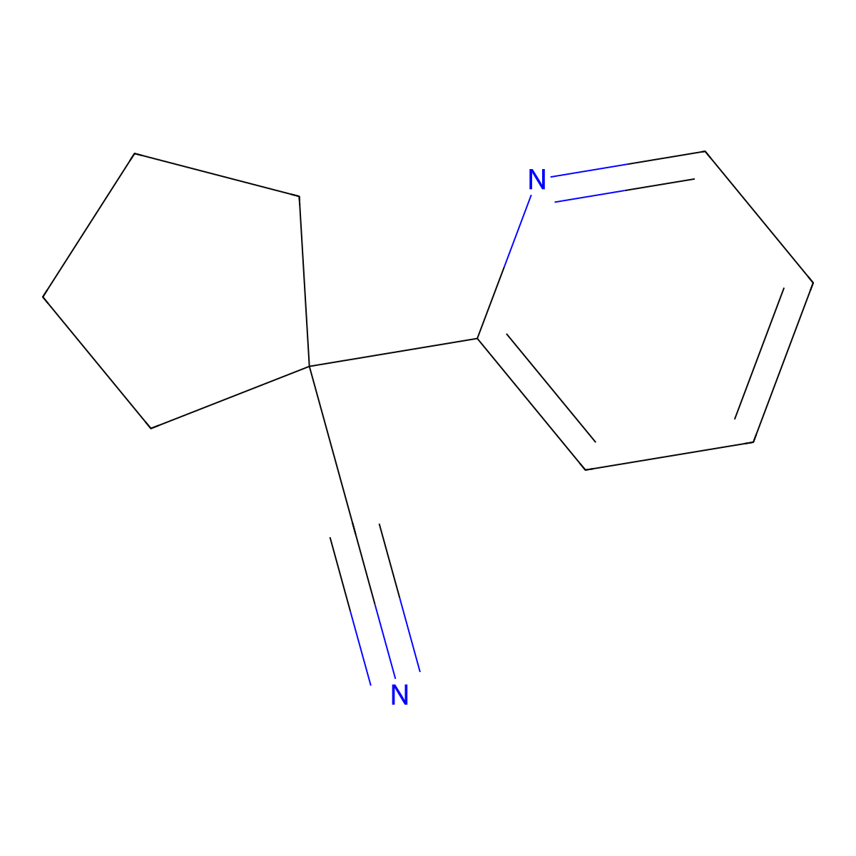 1-(Pyridin-2-yl)cyclopentanecarbonitrile molecular structure, CAS 400727-04-0