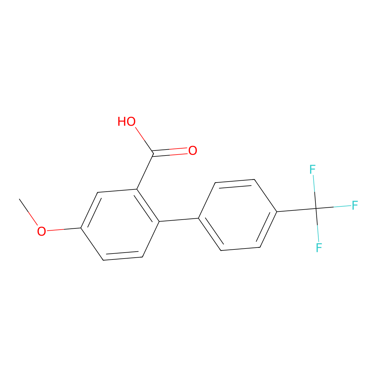 5-Methoxy-2-(4-trifluoromethylphenyl)benzoic acid molecular structure, CAS 400727-17-5