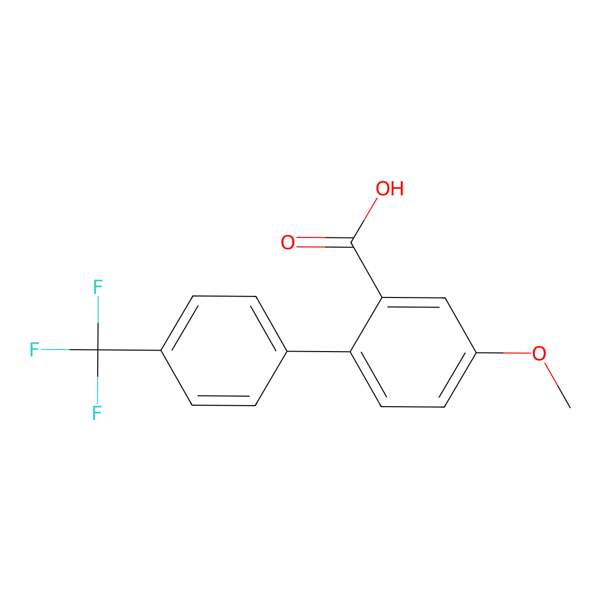 5-Methoxy-2-(4-trifluoromethylphenyl)benzoic acid molecular structure, CAS 400727-17-5