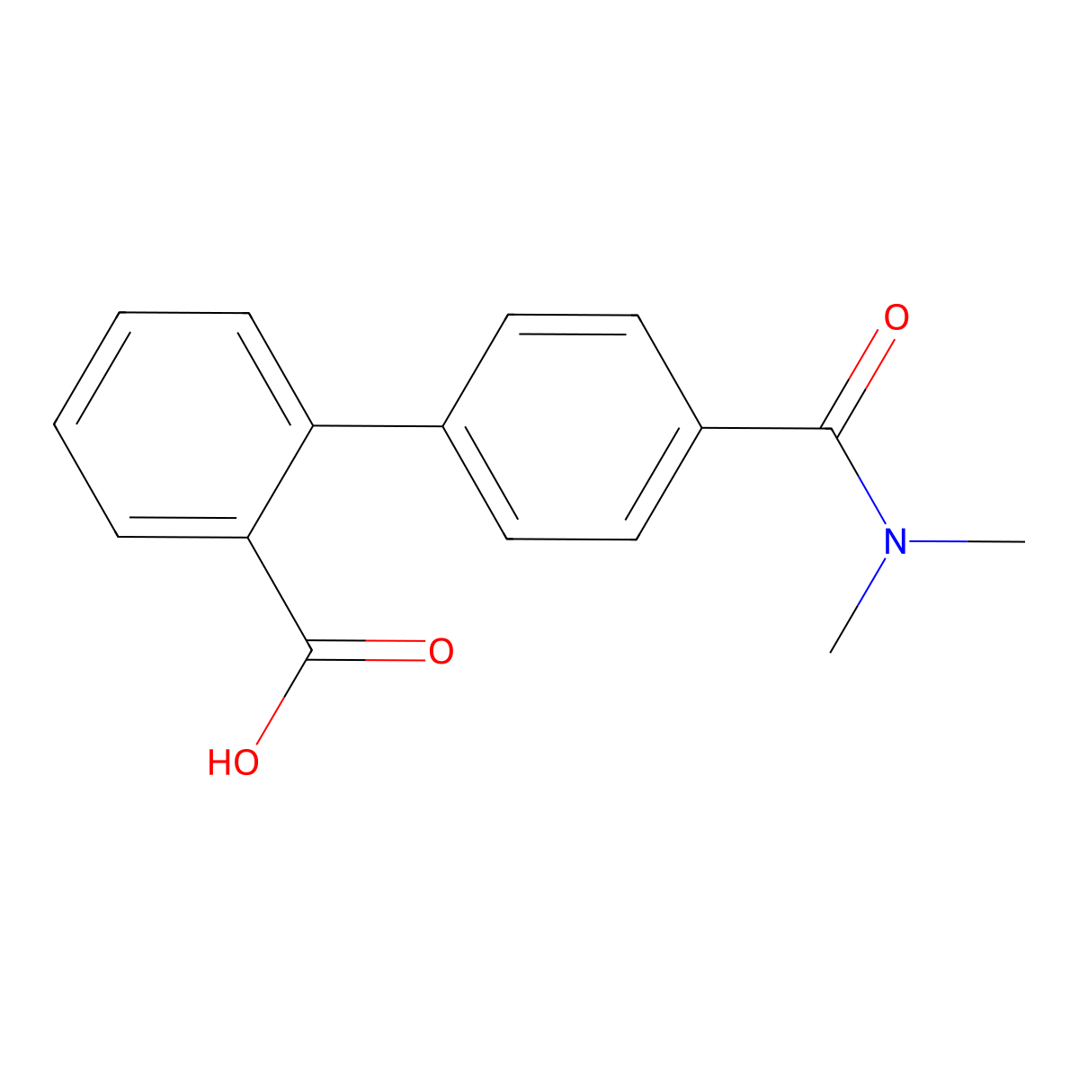 2-[4-(N,N-Dimethylaminocarbonyl)phenyl]benzoic acid molecular structure, CAS 400727-53-9