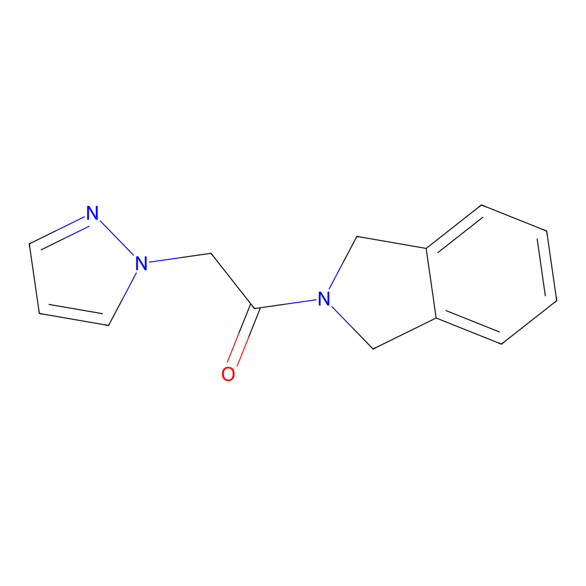 1-(isoindolin-2-yl)-2-(1H-pyrazol-1-yl)ethanone molecular structure, CAS 400727-76-6