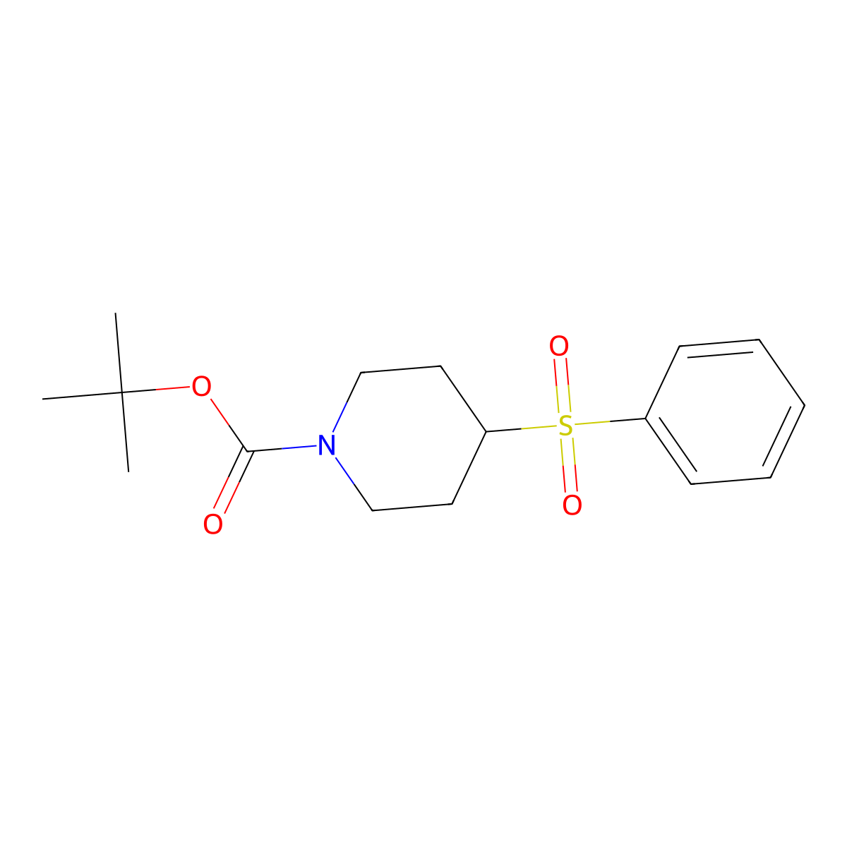 Tert-butyl 4-(phenylsulfonyl)piperidine-1-carboxylate molecular structure, CAS 400729-18-2