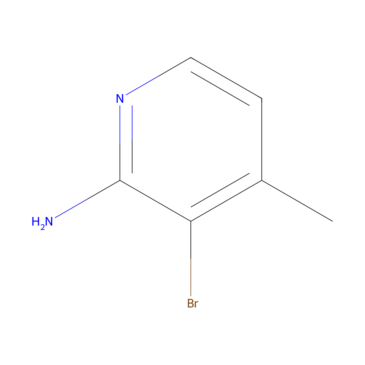 3-Bromo-4-methylpyridin-2-amine molecular structure, CAS 40073-38-9