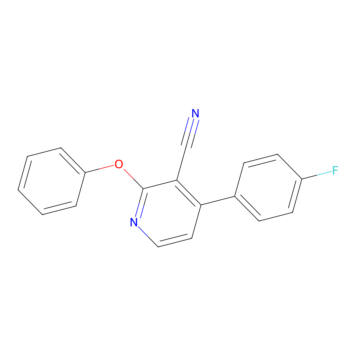 4-(4-Fluorophenyl)-2-phenoxypyridine-3-carbonitrile molecular structure, CAS 400736-45-0