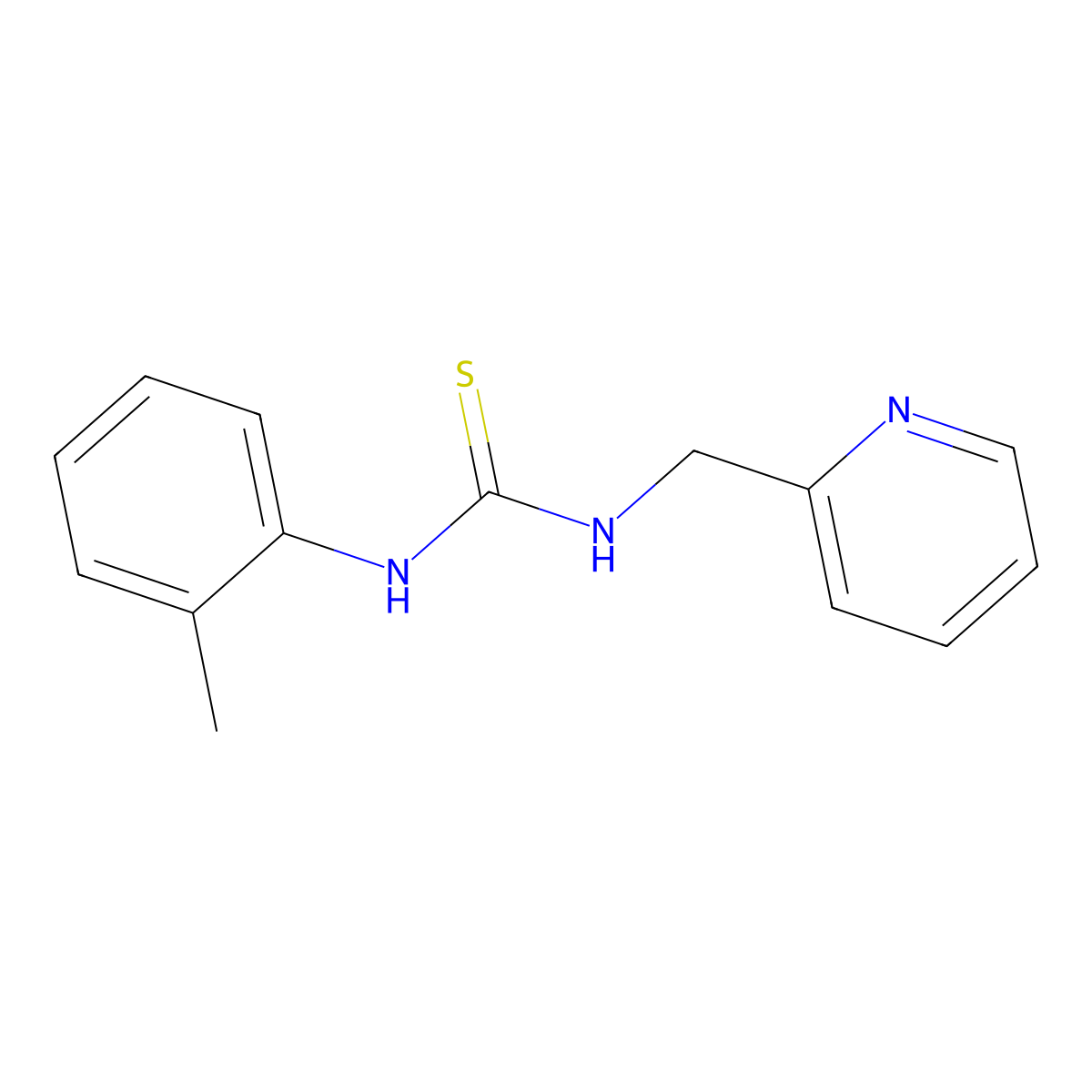 N-(2-methylphenyl)-N'-(2-pyridinylmethyl)thiourea molecular structure, CAS 400736-68-7