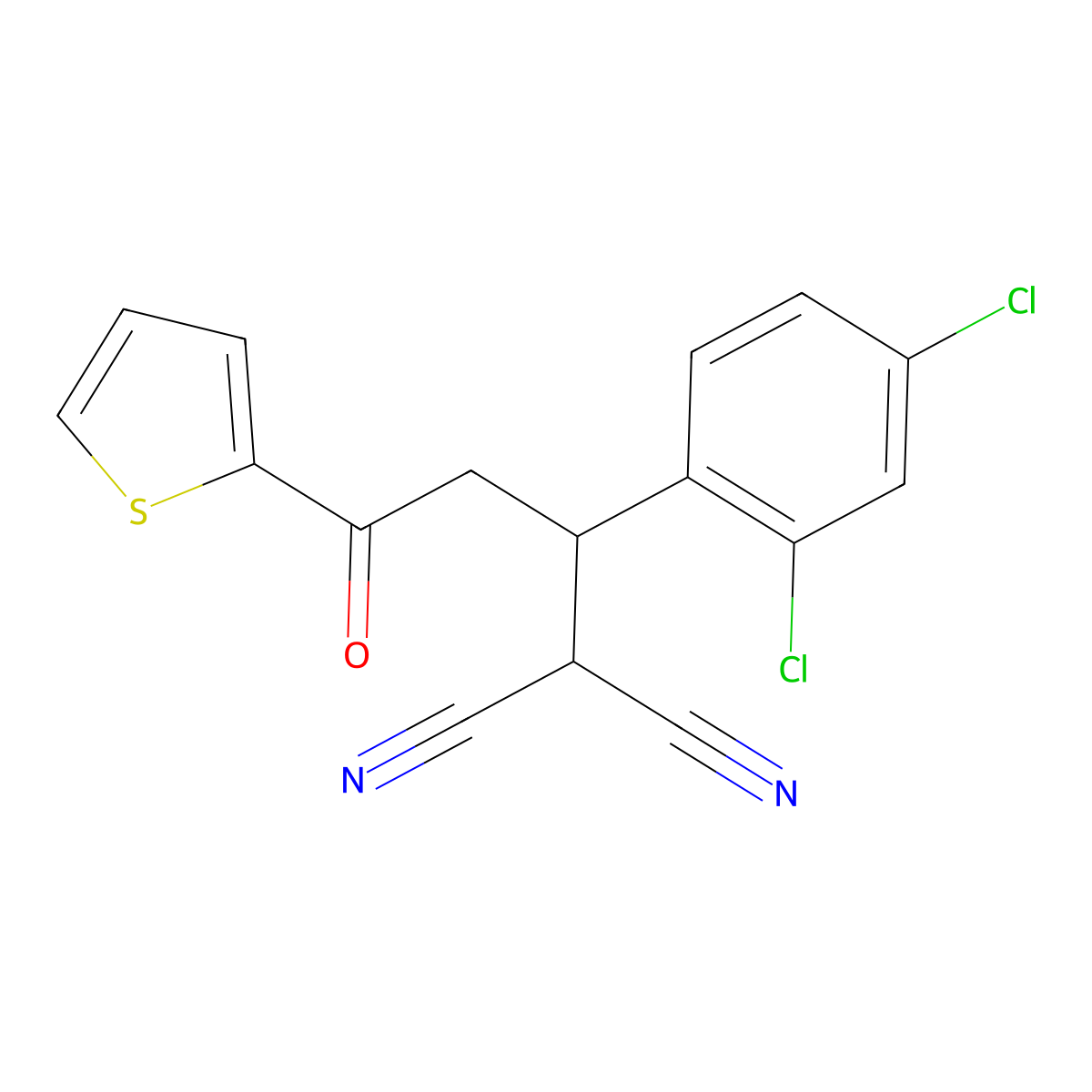 [1-(2,4-Dichlorophenyl)-3-oxo-3-(thiophen-2-yl)propyl]propanedinitrile molecular structure, CAS 400737-44-2