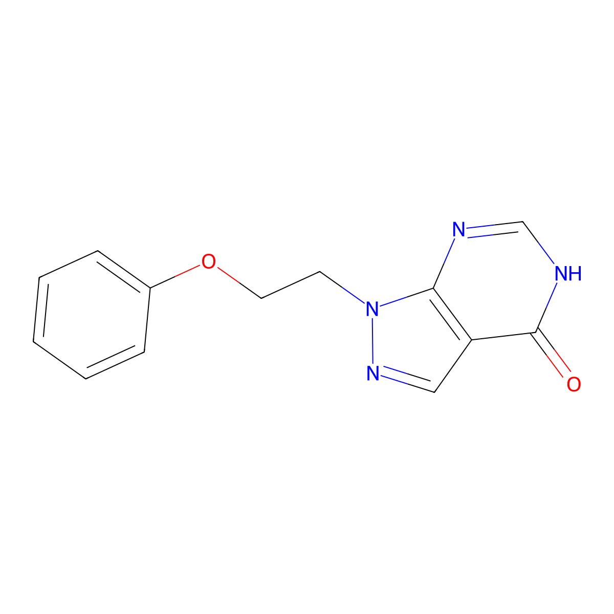 1-(2-phenoxyethyl)-1H-pyrazolo[3,4-d]pyrimidin-4-ol molecular structure, CAS 400737-71-5