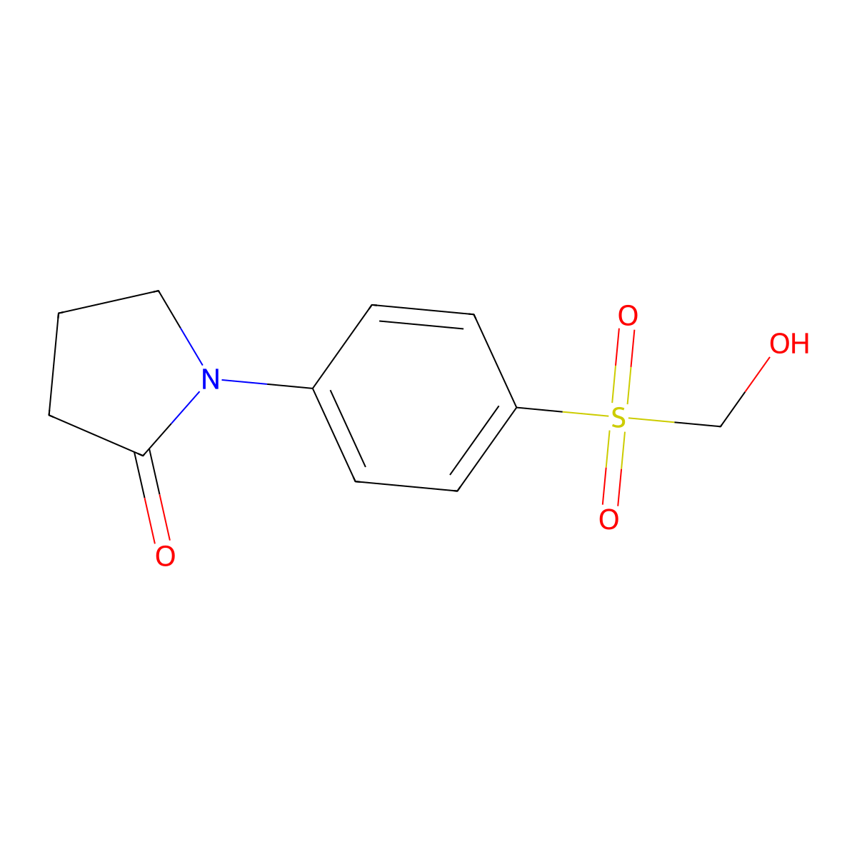 1-[4-(Hydroxymethylsulfonyl)phenyl]pyrrolidin-2-one molecular structure, CAS 400737-90-8