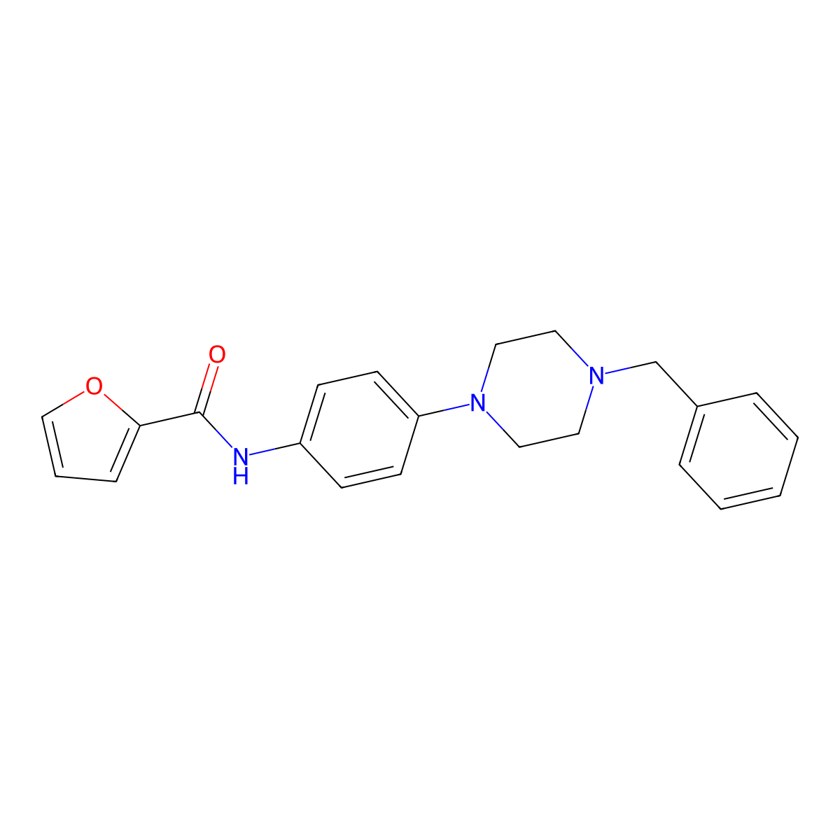N-[4-(4-benzylpiperazin-1-yl)phenyl]furan-2-carboxamide molecular structure, CAS 400738-34-3