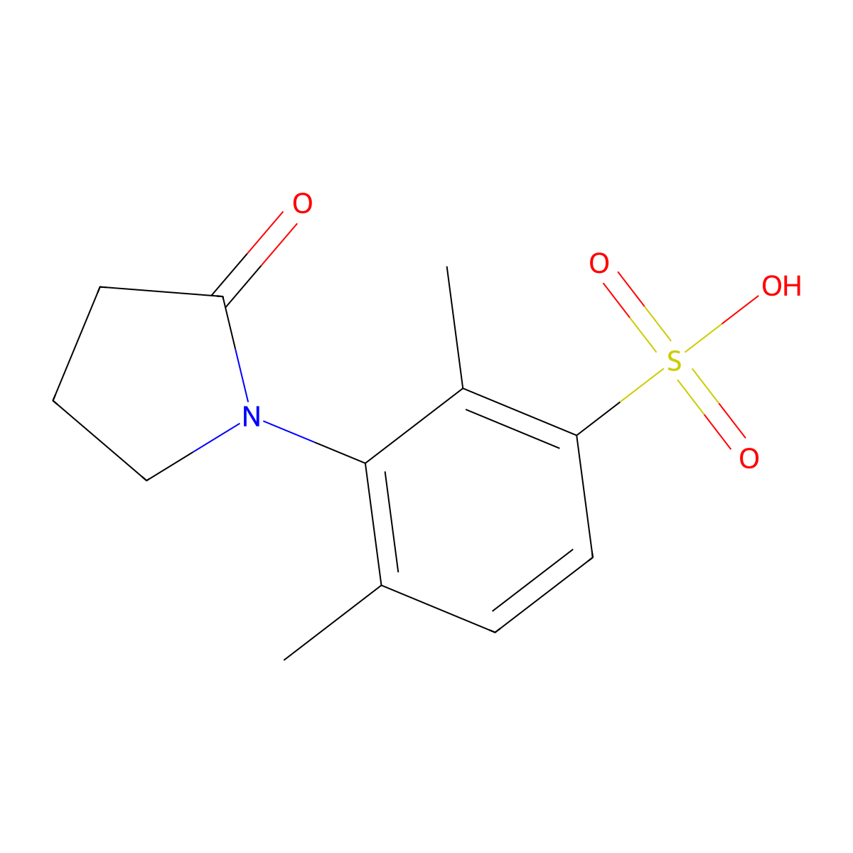 2,4-Dimethyl-3-(2-oxopyrrolidin-1-yl)benzenesulfonic acid molecular structure, CAS 400739-67-5