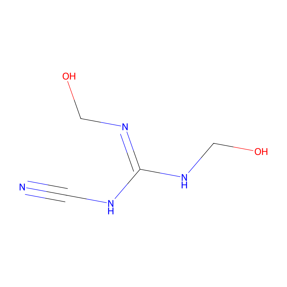 N-Cyano-N',N''-bis(hydroxymethyl)guanidine molecular structure, CAS 40074-04-2