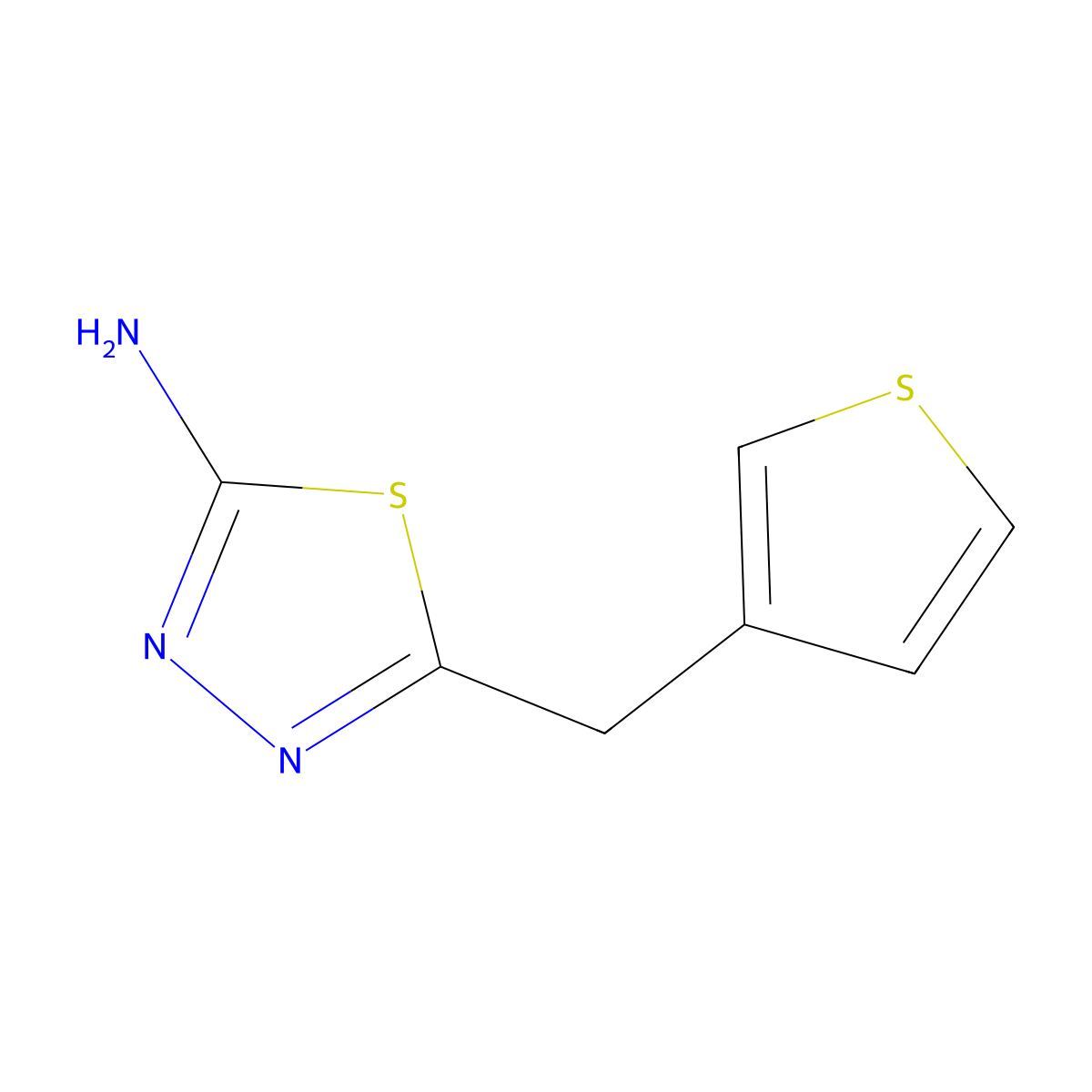 5-(Thiophen-3-ylmethyl)-1,3,4-thiadiazol-2-amine molecular structure, CAS 400740-51-4