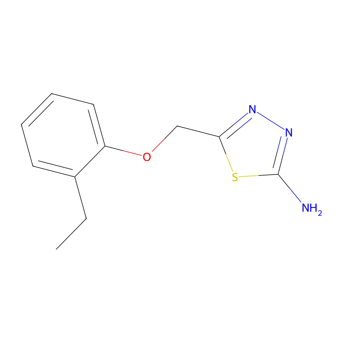 5-[(2-Ethylphenoxy)methyl]-1,3,4-thiadiazol-2-amine molecular structure, CAS 400740-71-8