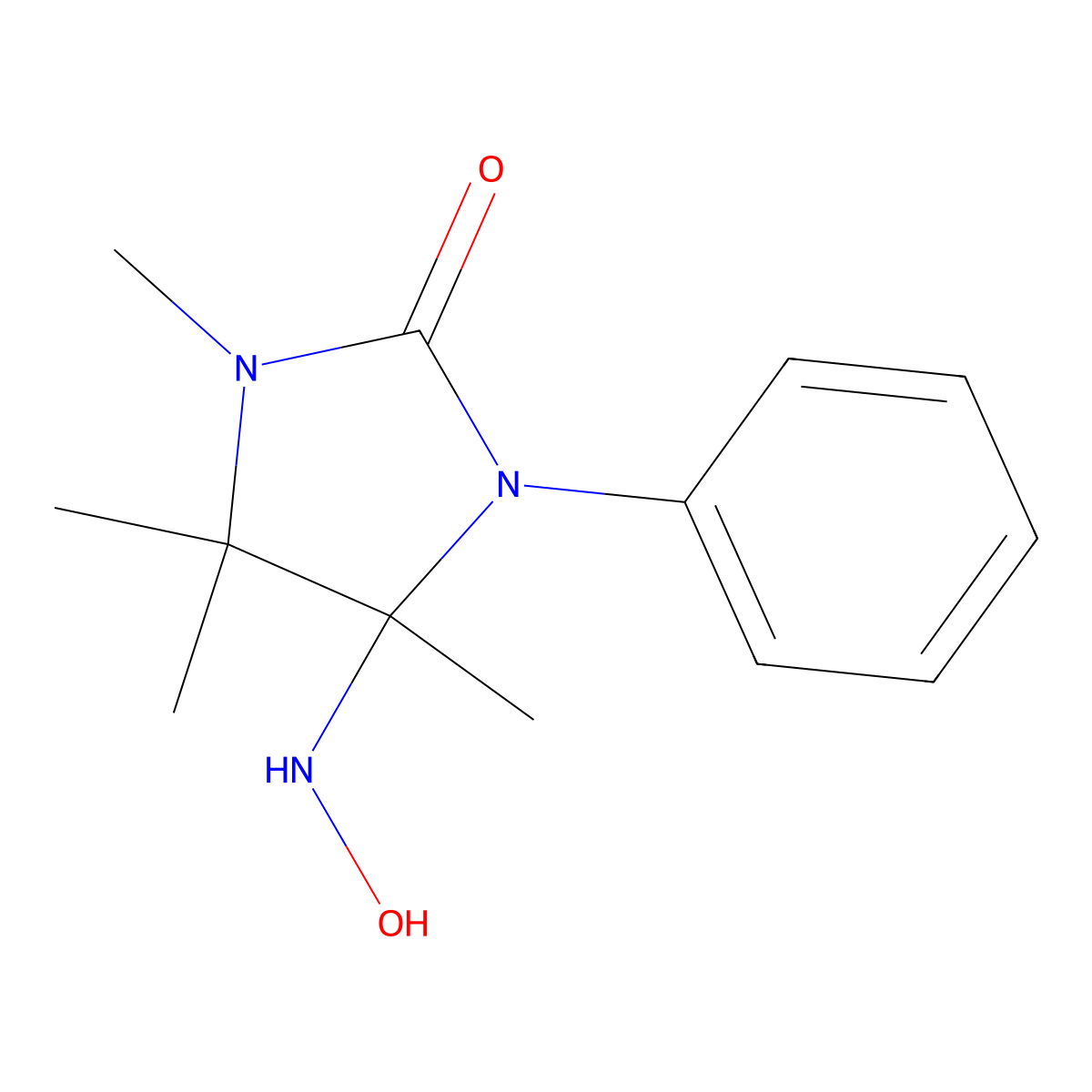 4-(Hydroxyamino)-1,4,5,5-tetramethyl-3-phenylimidazolidin-2-one molecular structure, CAS 400742-99-6