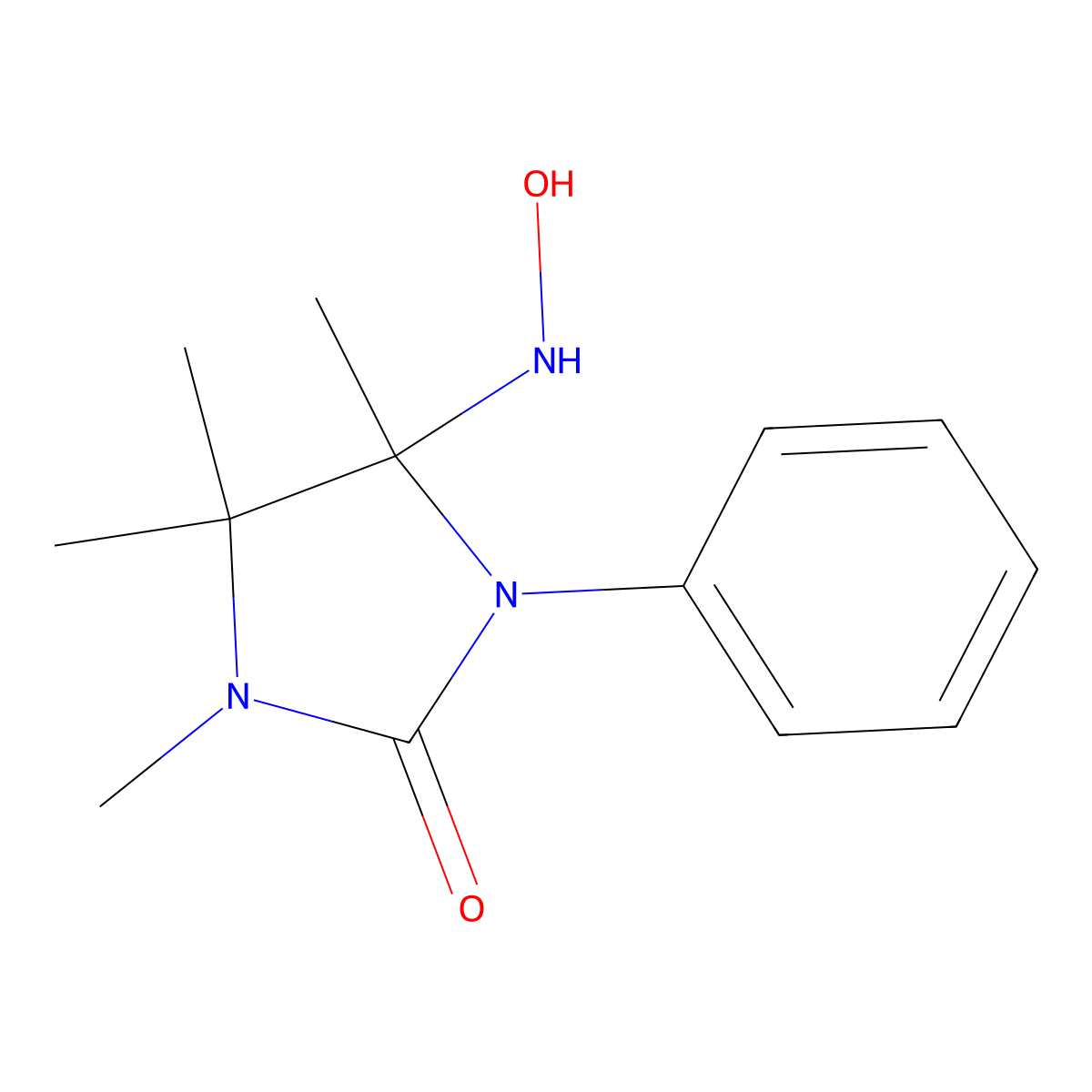 4-(Hydroxyamino)-1,4,5,5-tetramethyl-3-phenylimidazolidin-2-one molecular structure, CAS 400742-99-6