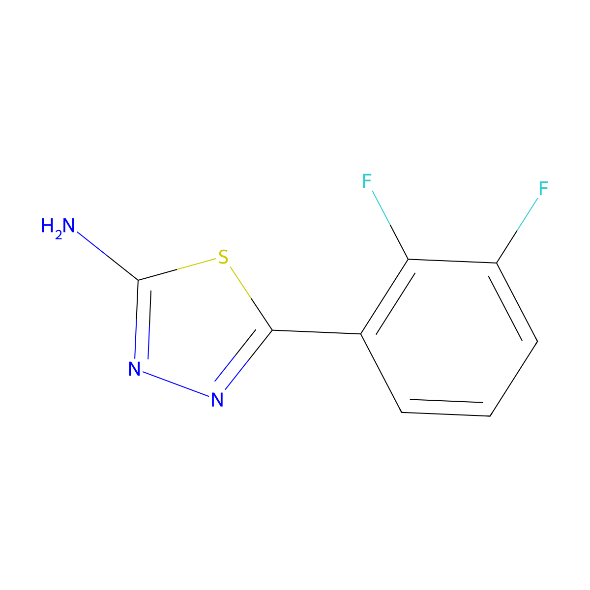 5-(2,3-Difluorophenyl)-1,3,4-thiadiazol-2-amine molecular structure, CAS 400743-10-4