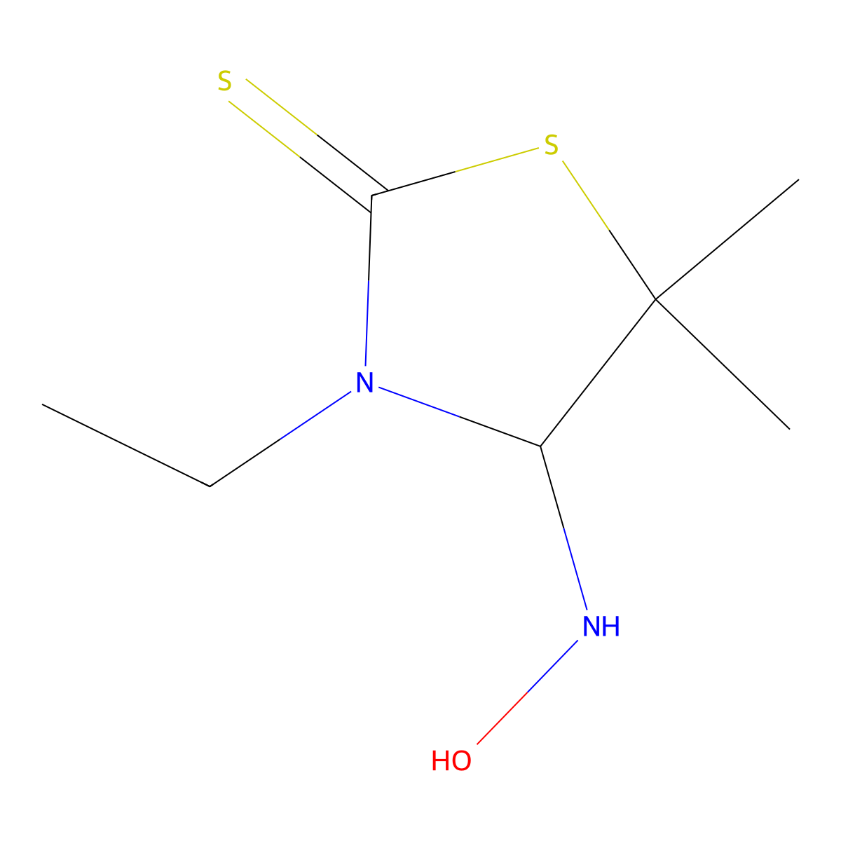 3-Ethyl-4-(hydroxyamino)-5,5-dimethyl-1,3-thiazolidine-2-thione molecular structure, CAS 400743-63-7