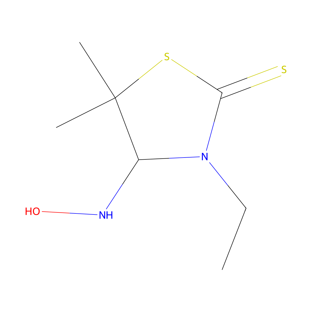 3-Ethyl-4-(hydroxyamino)-5,5-dimethyl-1,3-thiazolidine-2-thione molecular structure, CAS 400743-63-7