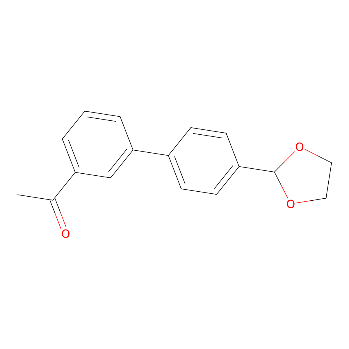 1-[4'-(1,3-Dioxolan-2-yl)[1,1'-biphenyl]-3-yl] ethanone molecular structure, CAS 400743-93-3