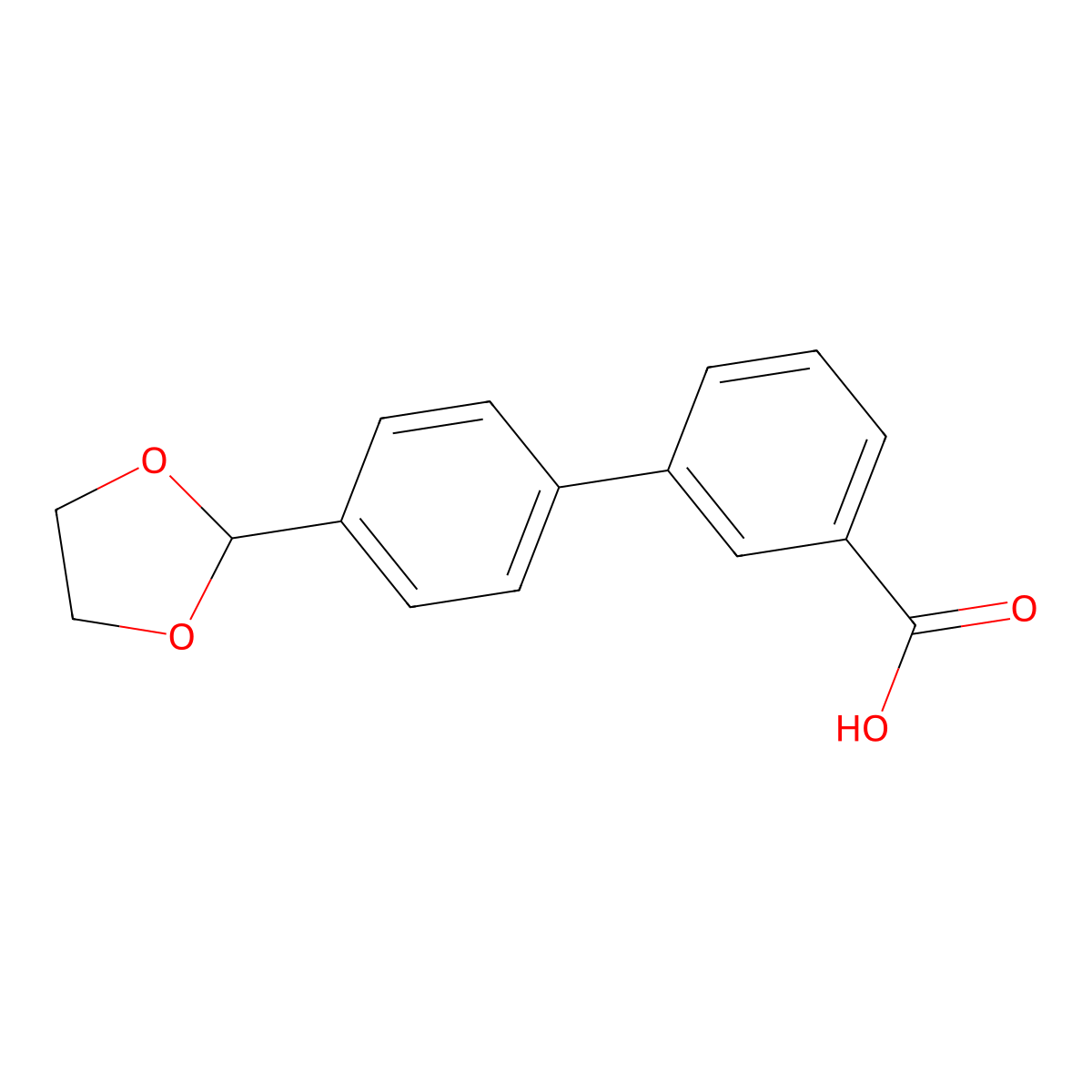 4'-(1,3-Dioxolan-2-YL)biphenyl-3-carboxylic acid molecular structure, CAS 400744-10-7