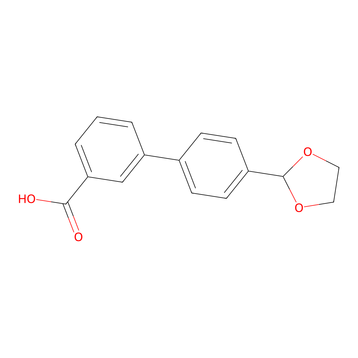 4'-(1,3-Dioxolan-2-YL)biphenyl-3-carboxylic acid molecular structure, CAS 400744-10-7