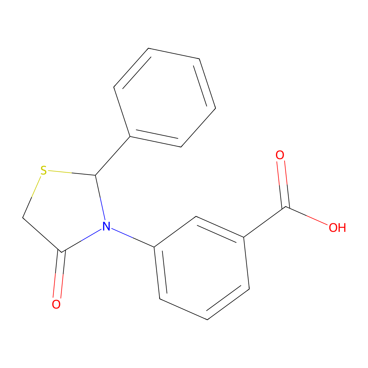 3-(4-Oxo-2-phenyl-3-thiazolidinyl)benzoic acid molecular structure, CAS 400744-14-1