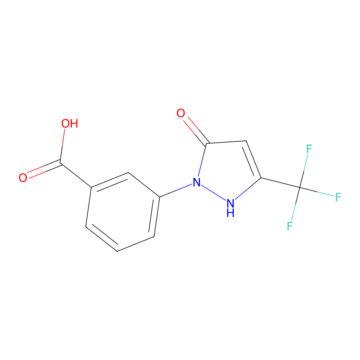 3-(5-Hydroxy-3-trifluoromethyl-pyrazol-1-yl)-benzoic acid molecular structure, CAS 400744-33-4
