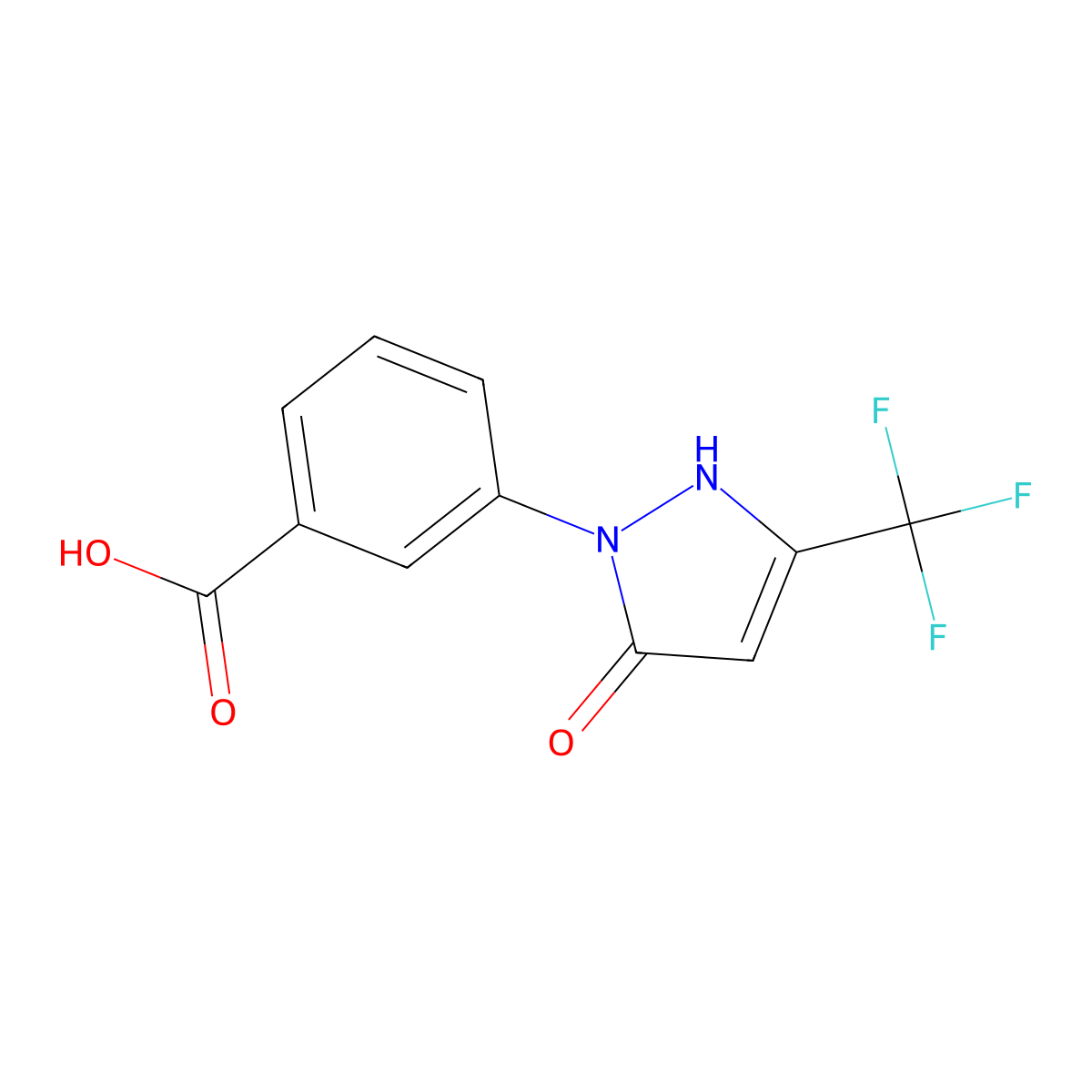 3-(5-Hydroxy-3-trifluoromethyl-pyrazol-1-yl)-benzoic acid molecular structure, CAS 400744-33-4