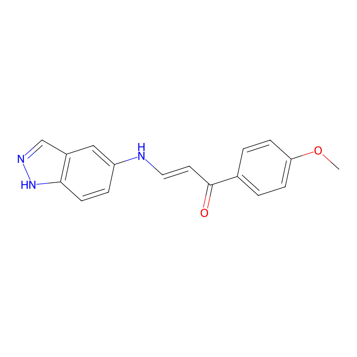 3-(1H-indazol-5-ylamino)-1-(4-methoxyphenyl)prop-2-en-1-one molecular structure, CAS 400744-37-8