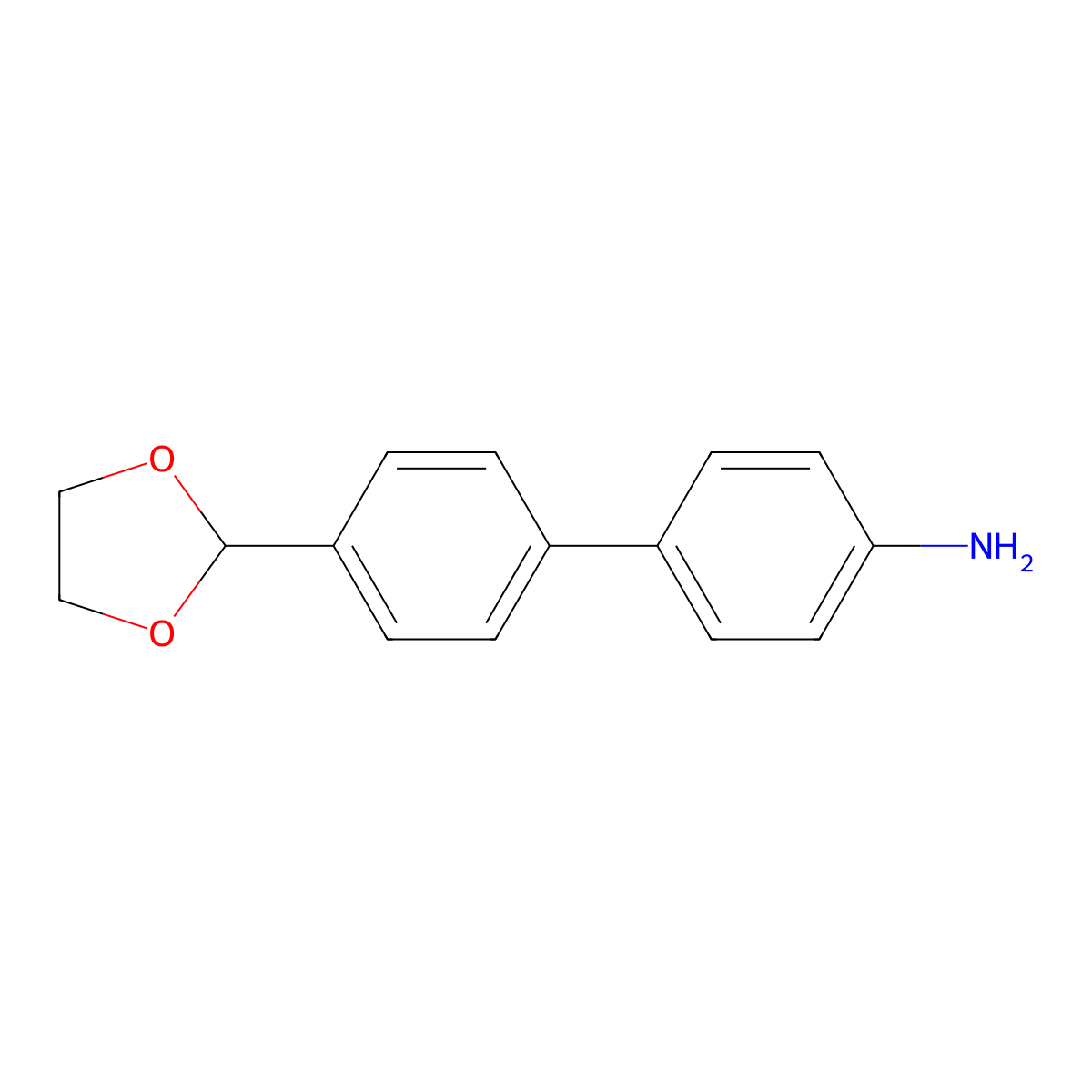 4'-[1,3]Dioxolan-2-yl-biphenyl-4-ylamine molecular structure, CAS 400744-41-4
