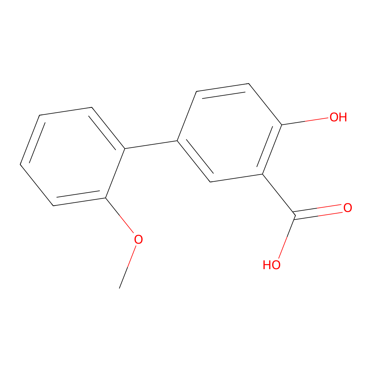 2-hydroxy-5-(2-methoxyphenyl)benzoic Acid molecular structure, CAS 400744-79-8