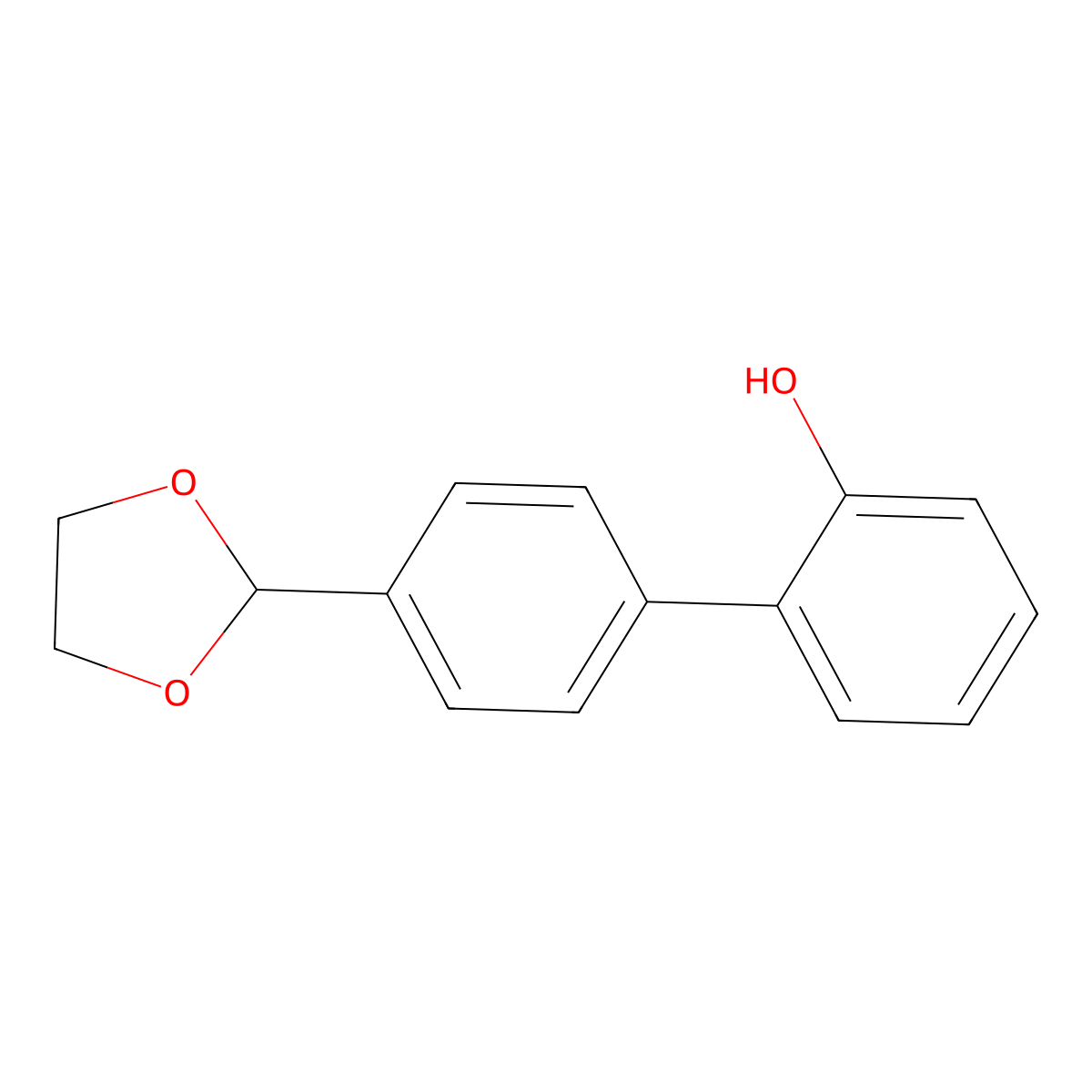 4'-(1,3-Dioxolan-2-yl)[1,1'-biphenyl]-2-ol molecular structure, CAS 400745-49-5