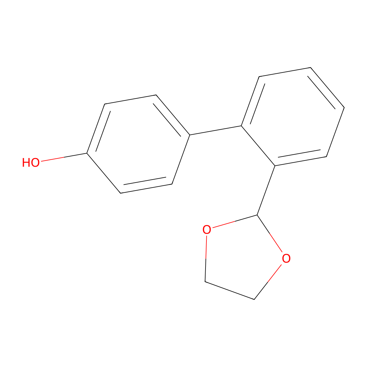 2'-(1,3-Dioxolan-2-yl)[1,1'-biphenyl]-4-ol molecular structure, CAS 400745-66-6