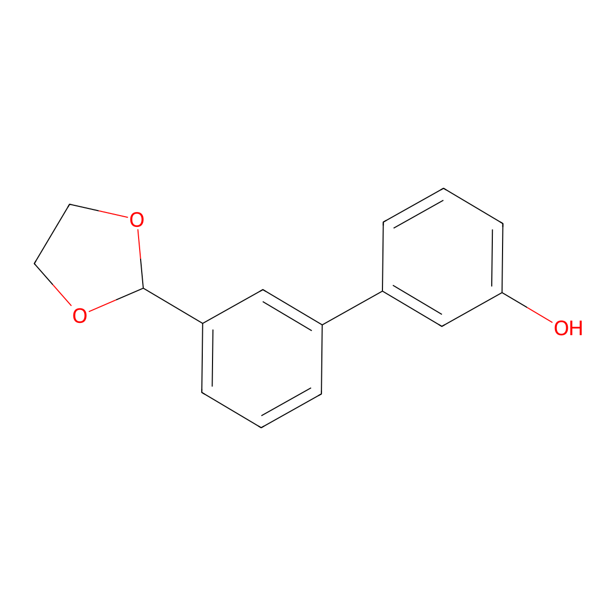 3'-(1,3-Dioxolan-2-yl)[1,1'-biphenyl]-3-ol molecular structure, CAS 400745-85-9