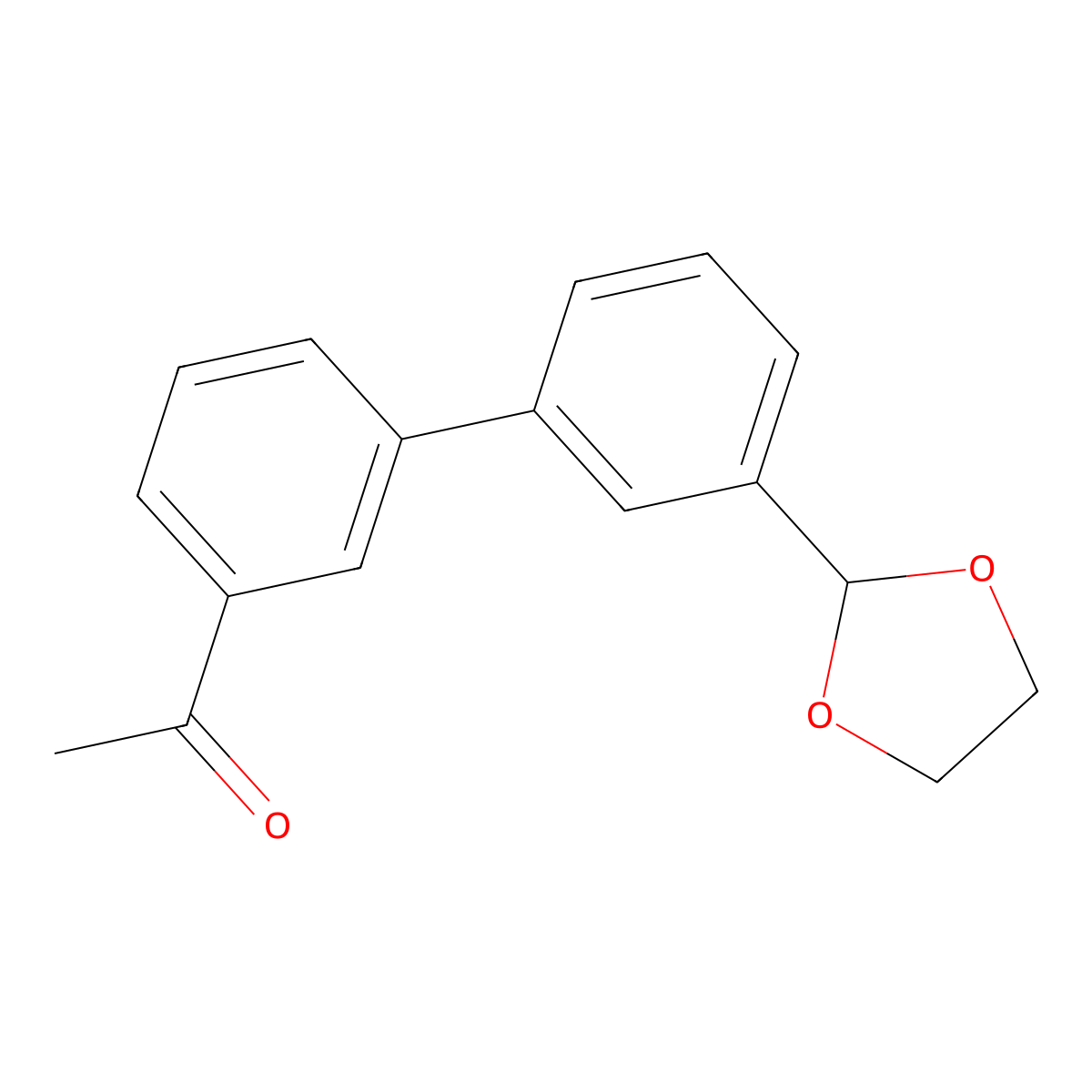 1-[3'-(1,3-Dioxolan-2-yl)[1,1'-biphenyl]-3-yl] ethanone molecular structure, CAS 400745-90-6