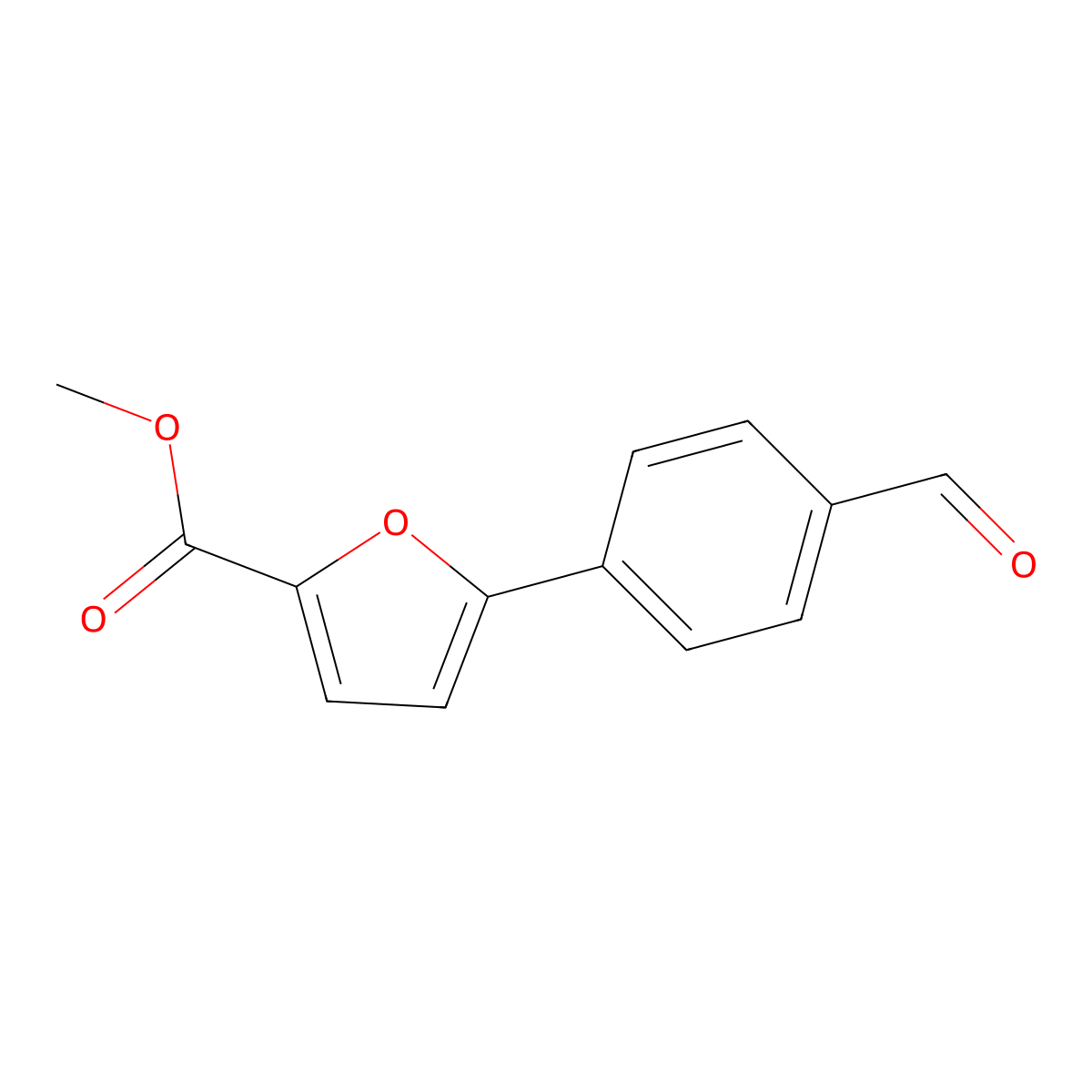 Methyl 5-(4-formylphenyl)furan-2-carboxylate molecular structure, CAS 400746-13-6