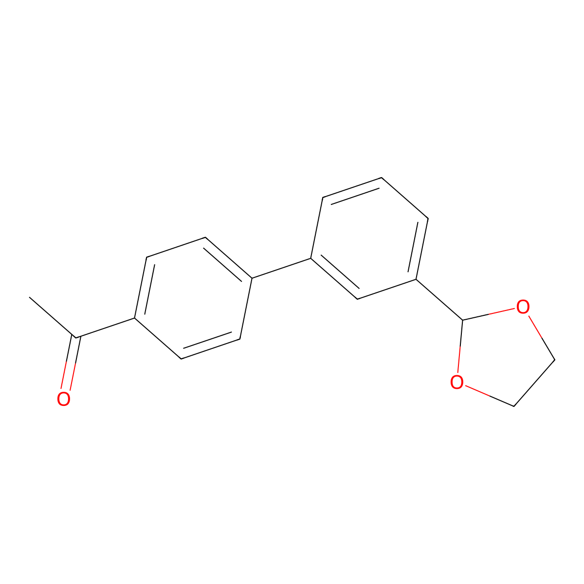 1-[3'-(1,3-Dioxolan-2-yl)[1,1'-biphenyl]-4-yl] ethanone molecular structure, CAS 400746-64-7