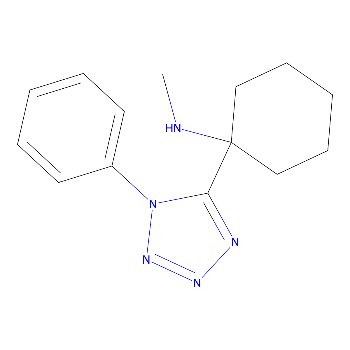 N-methyl-1-(1-phenyl-1H-tetrazol-5-yl)cyclohexanamine molecular structure, CAS 400746-92-1