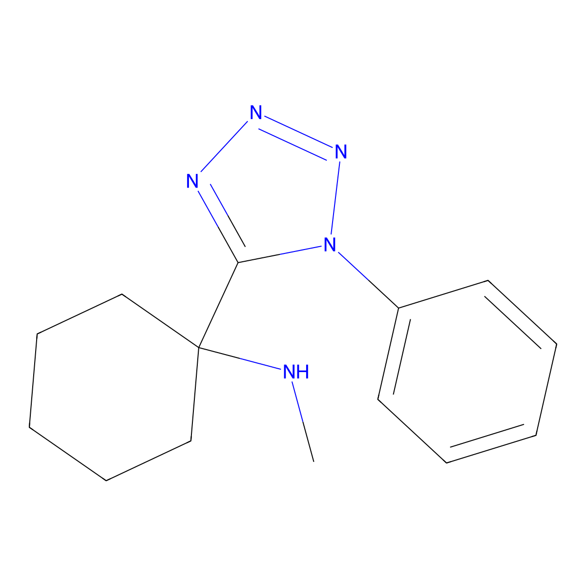 N-methyl-1-(1-phenyl-1H-tetrazol-5-yl)cyclohexanamine molecular structure, CAS 400746-92-1