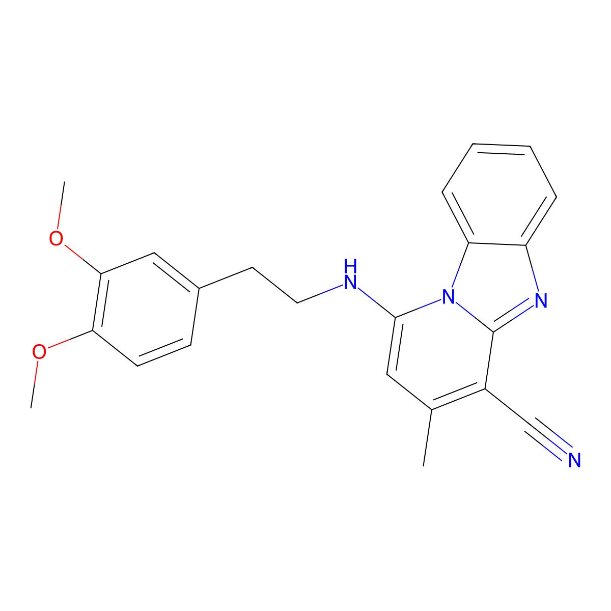 1-{[2-(3,4-Dimethoxyphenyl)ethyl]amino}-3-methylpyrido[1,2-a]benzimidazole-4-carbonitrile molecular structure, CAS 400747-13-9