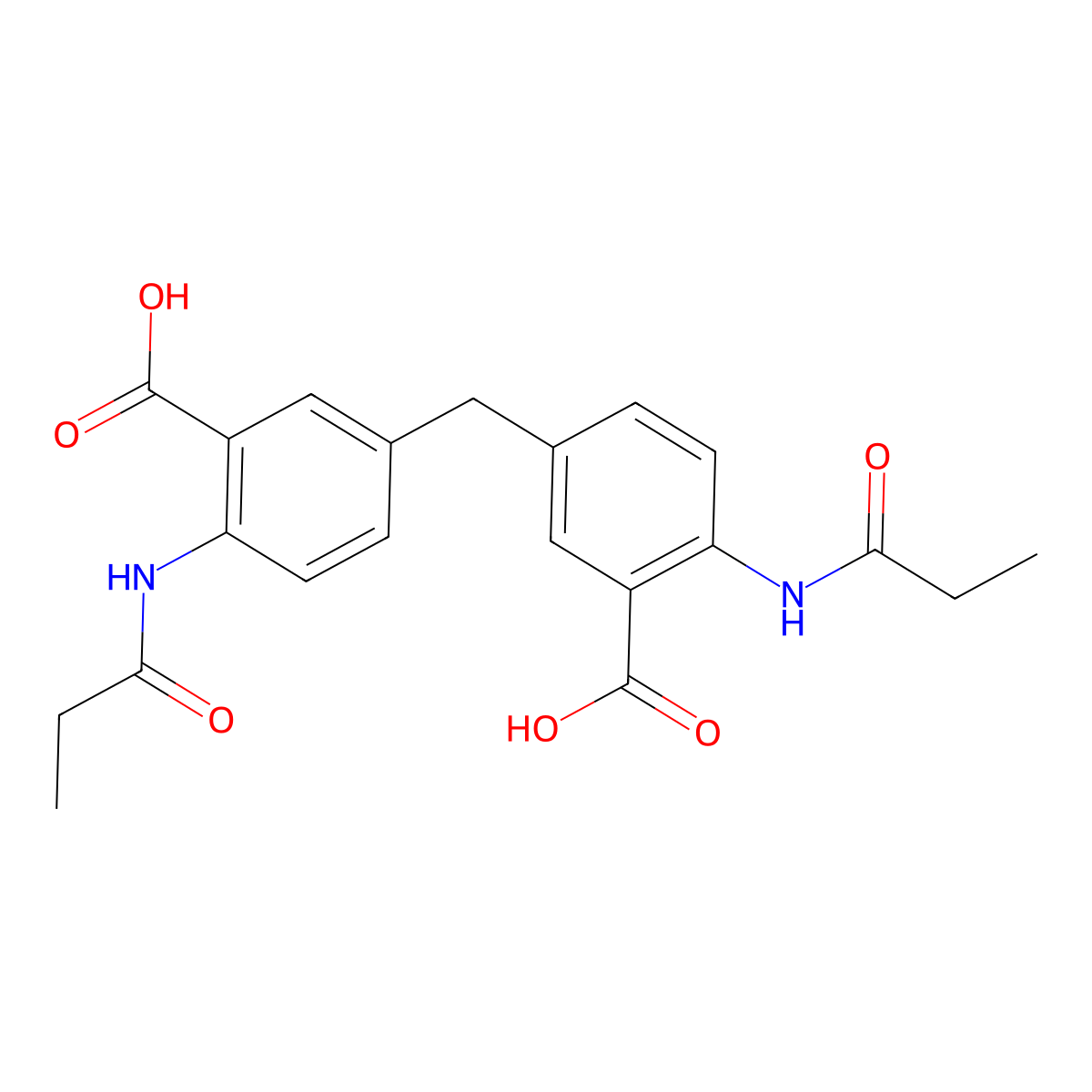 5,5'-Methylenebis(2-propionamidobenzoic acid) molecular structure, CAS 400748-45-0
