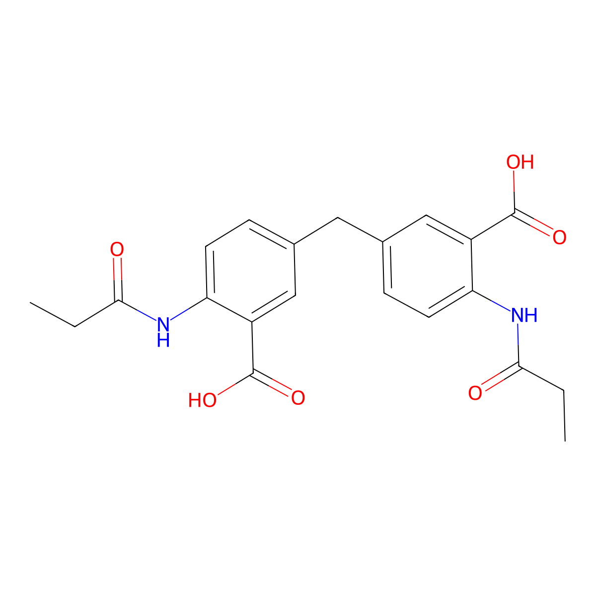 5,5'-Methylenebis(2-propionamidobenzoic acid) molecular structure, CAS 400748-45-0