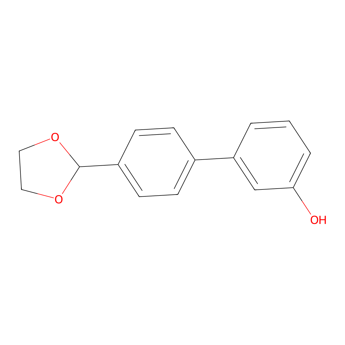 4'-(1,3-Dioxolan-2-yl)[1,1'-biphenyl]-3-ol molecular structure, CAS 400748-65-4