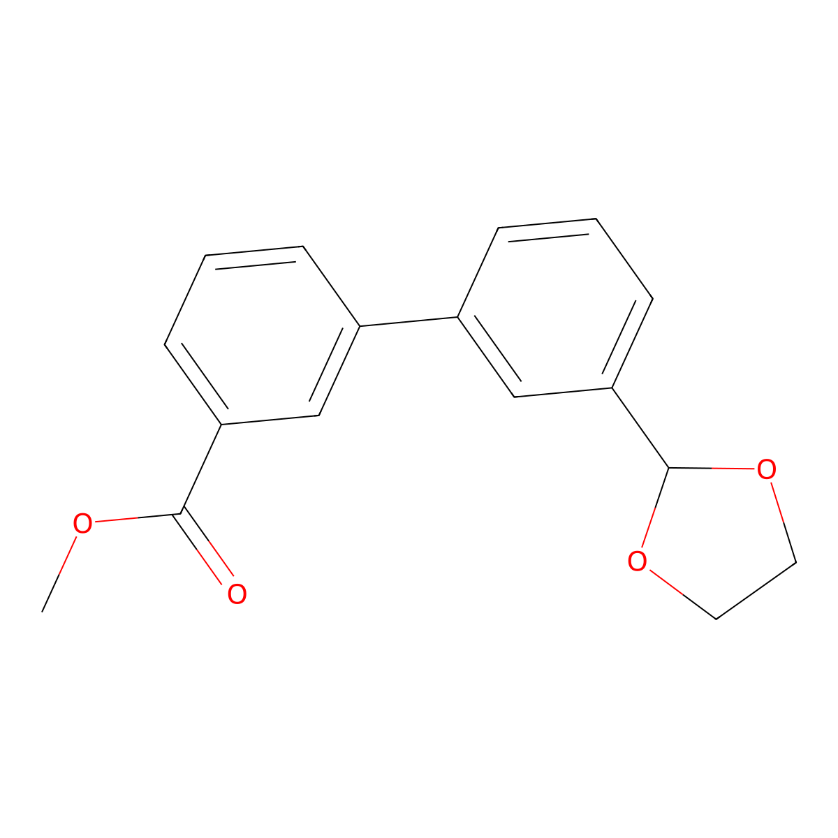 Methyl 3'-(1,3-dioxolan-2-yl)[1,1'-biphenyl]-3-carboxylate molecular structure, CAS 400749-08-8