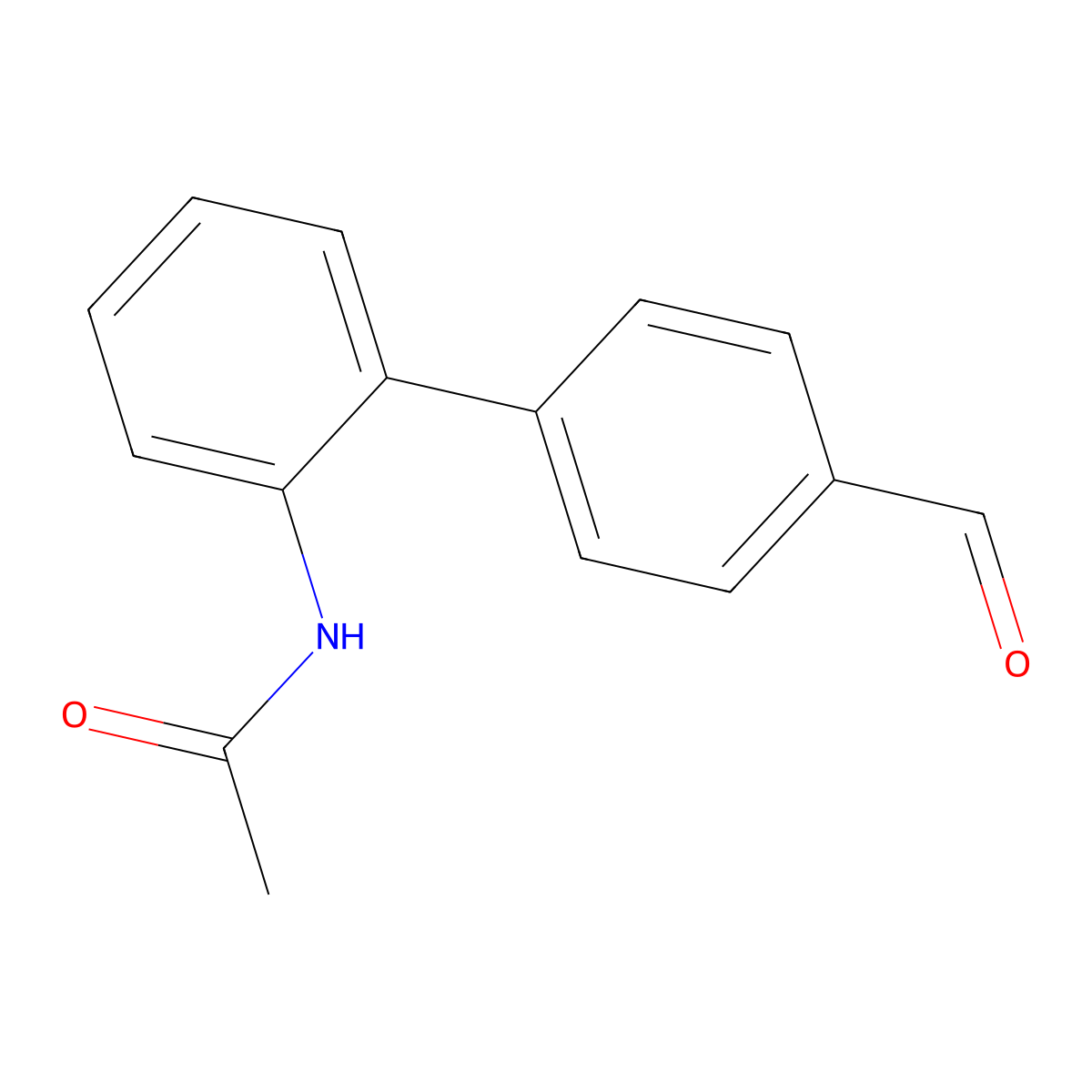 N-(4'-Formyl[1,1'-biphenyl]-2-yl)acetamide molecular structure, CAS 400749-28-2
